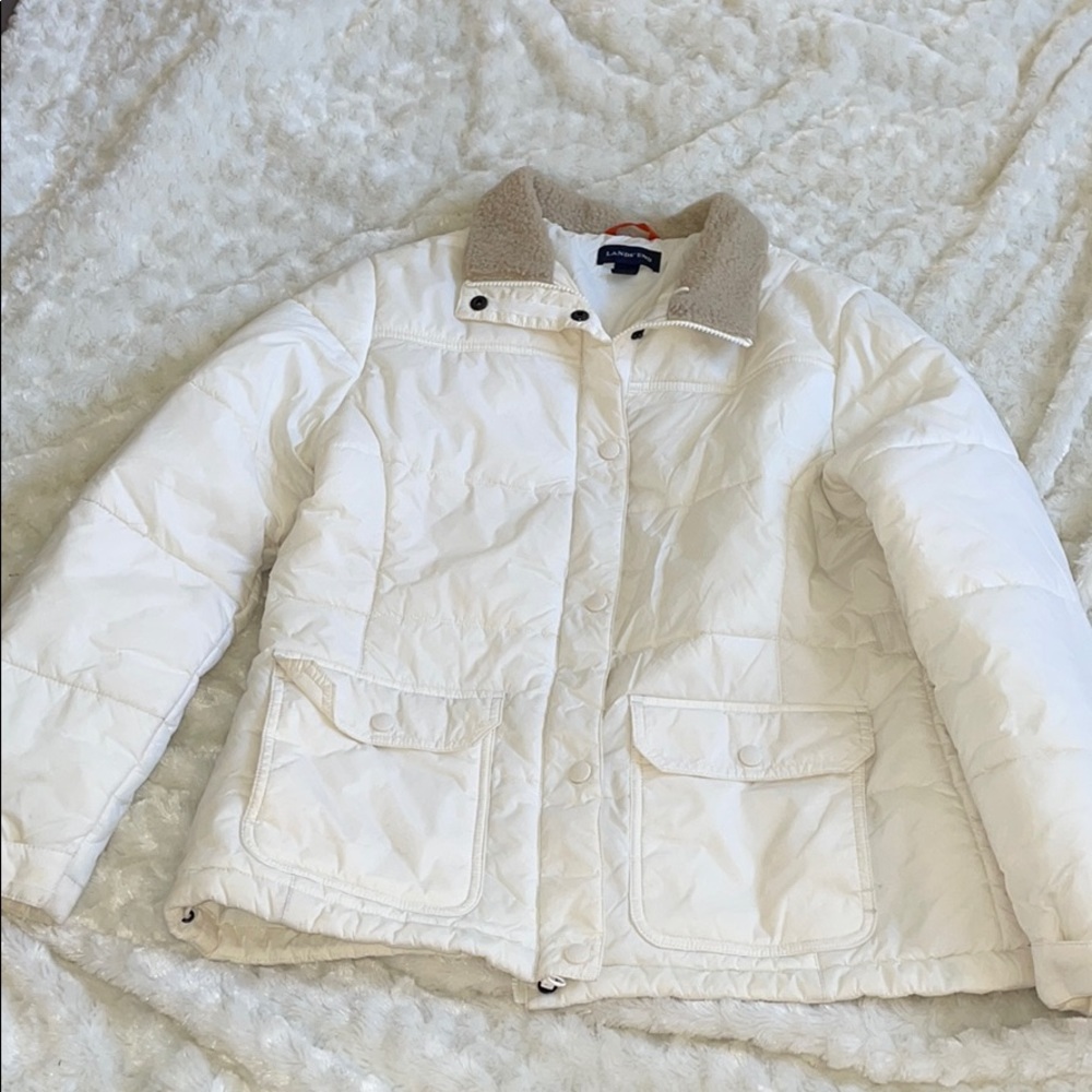 Lands End Cream Puffer Jacket